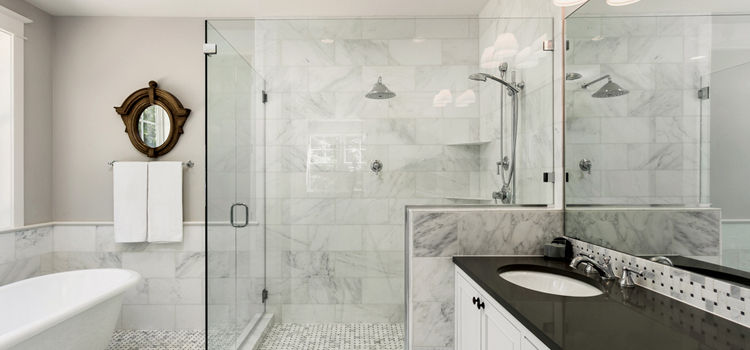 bathroom shower door installation in Davis